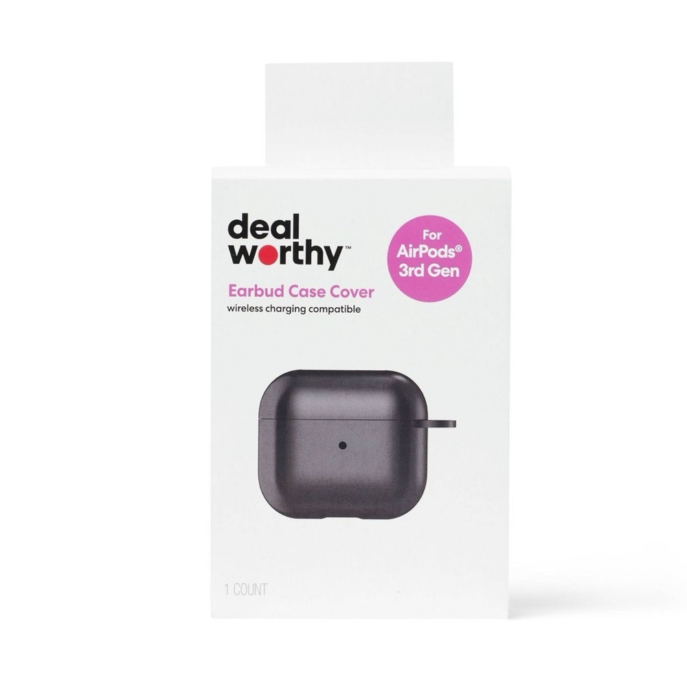 Black Earbud Case Cover for AirPods 3rd Gen